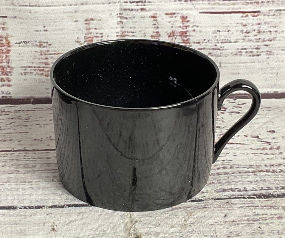 Fitz and Floyd Set 4 Coffee Mugs 3 Saucers Black