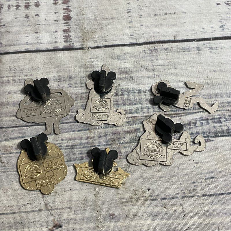 Set Of 6 Disney Collectible Pins DLR Magical Mystery Mowgli Hades Alice Pluto