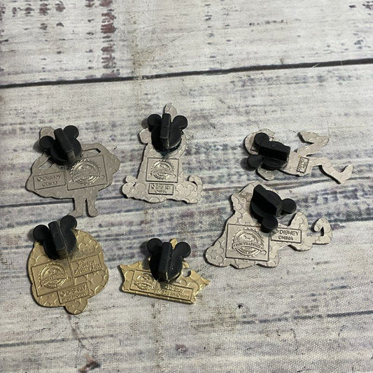 Set Of 6 Disney Collectible Pins DLR Magical Mystery Mowgli Hades Alice Pluto