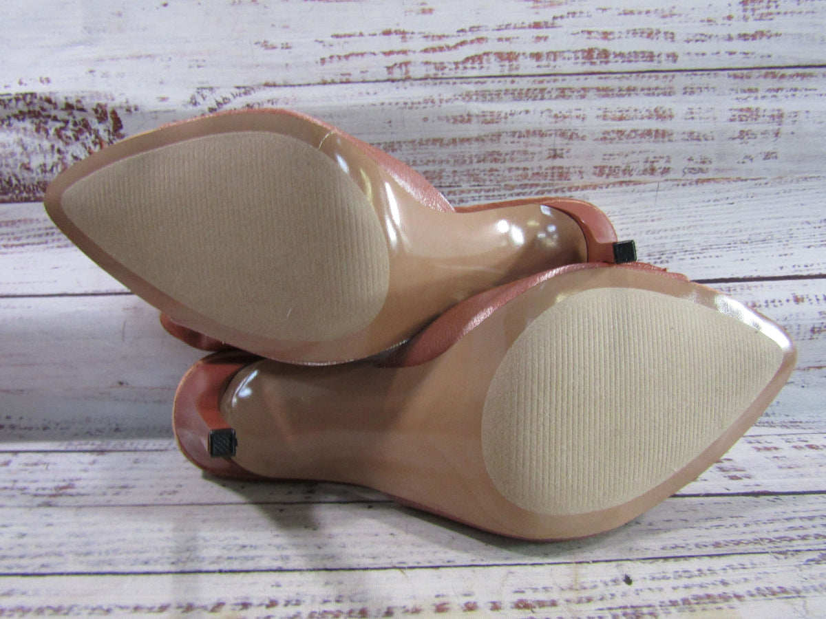 Steve Madden Affinity Women's Rust Satin Stiletto Heel Open Toe Sandals Size 8.5