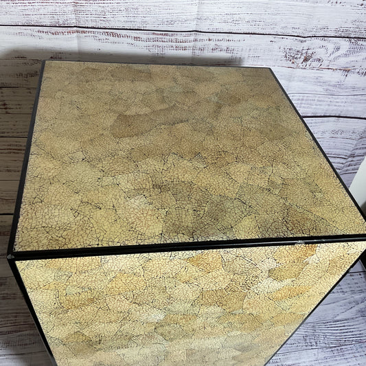 VINTAGE Coquille d'Oeuf Eggshell Lacquer Side Table- 17" x 13" x 13"