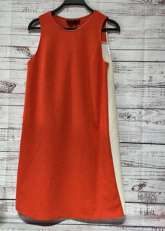 Sachin & Babi Coral Shift Dress with ivory panel in back Size 0 Retail $300