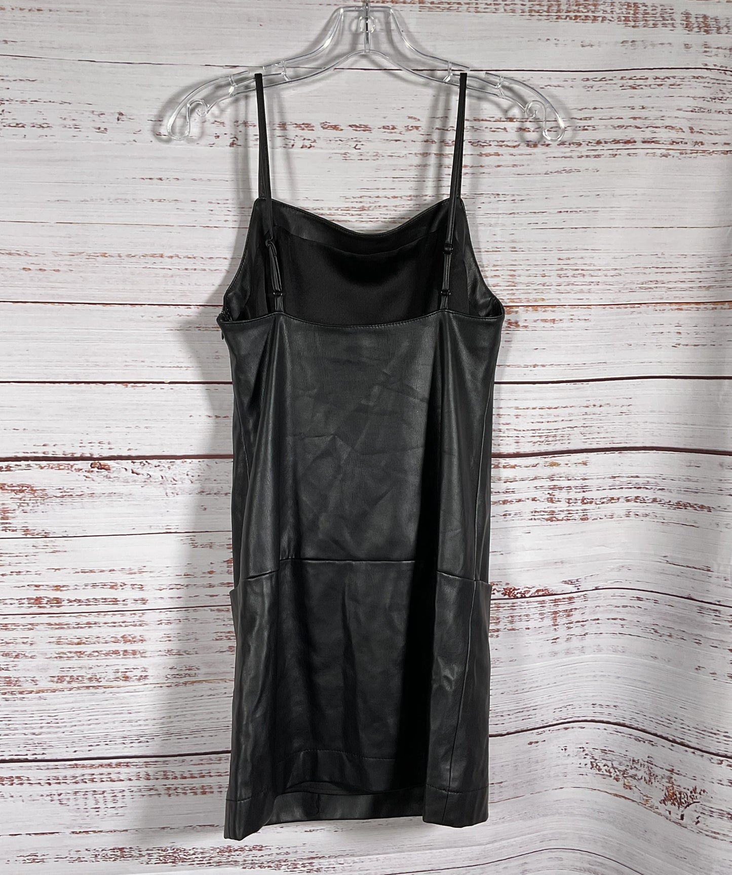 Staud Diego Vegan Leather Mini Dress Black XS