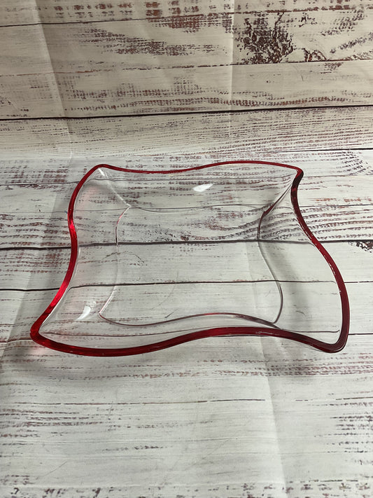Villeroy & Boch Red Rimmed "New Wave" Glass Plate