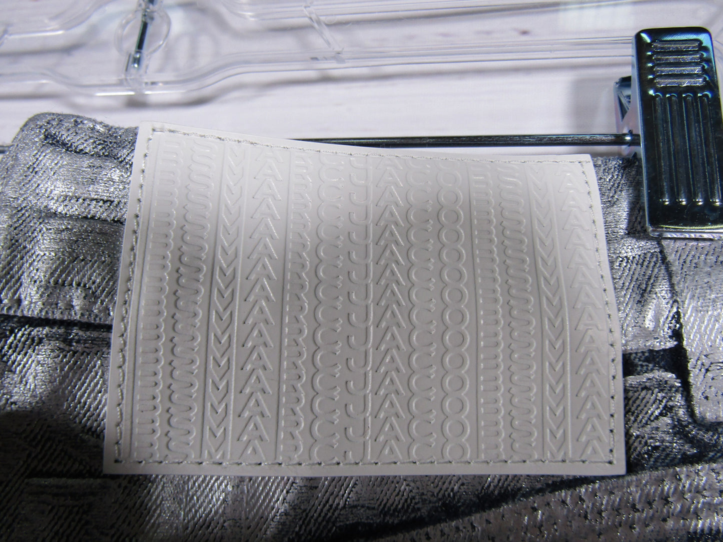 Marc Jacobs Women's Silver Monogram Oversized Jeans Size 24