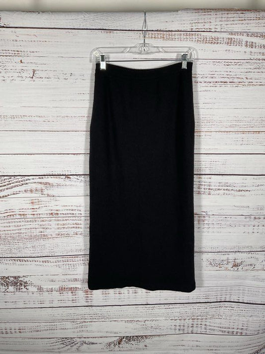 Vintage Oleg Cassini Black Lambs Wool Blend Skirt - Size M