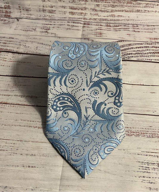 Men's Giorgio Armani Silk Paisley Pattern Blue Tie