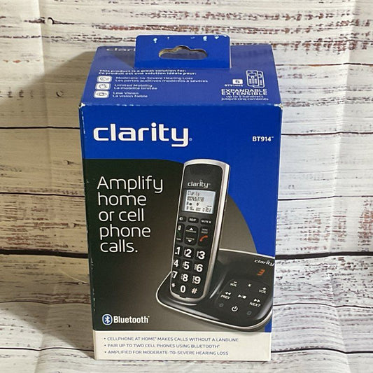 NEW SEALED CLARITY BT914 Amplified Cordless Phone w/Answering Machine Handset
