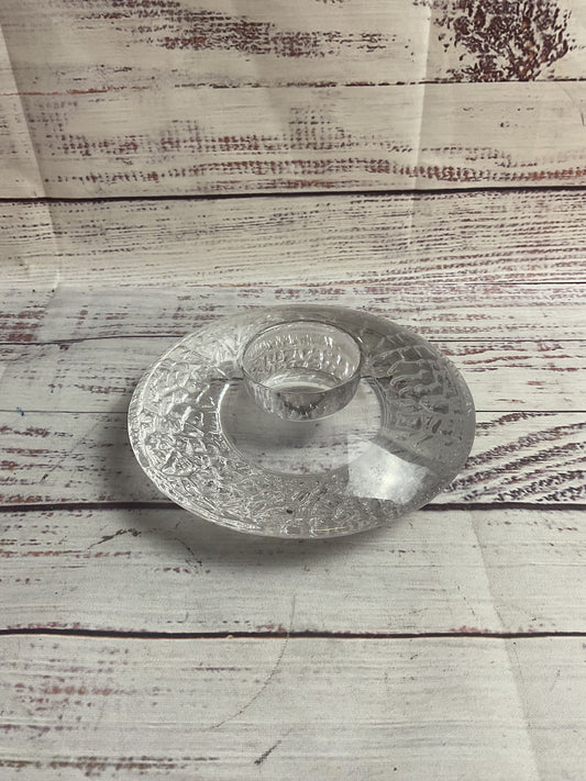 Orrefors Round Crystal Candle Holder