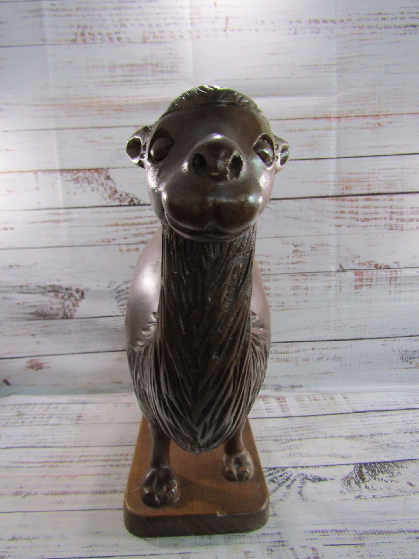 Vintage Hand Carved Wooden Camel Sculpture