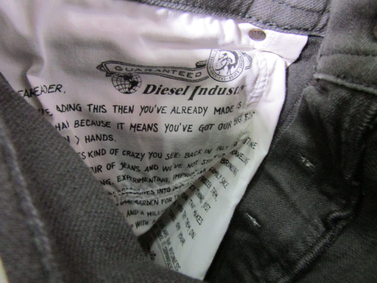 Diesel Thavar Men's Gray Denim Slim Jeans Size 31