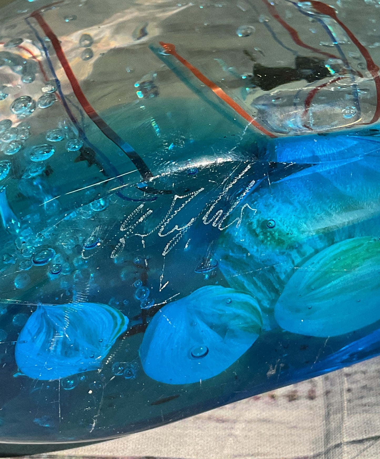 Elio Raffaelli Hand Blown Fish Aquarium Art Glass Paperweight