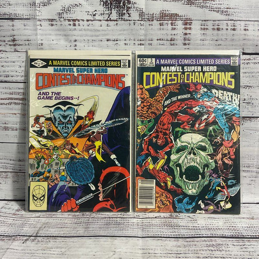 Lot Of 2 Marvel Contest Of Champions #2 & #3 Ungraded Vintage 1982 Comics