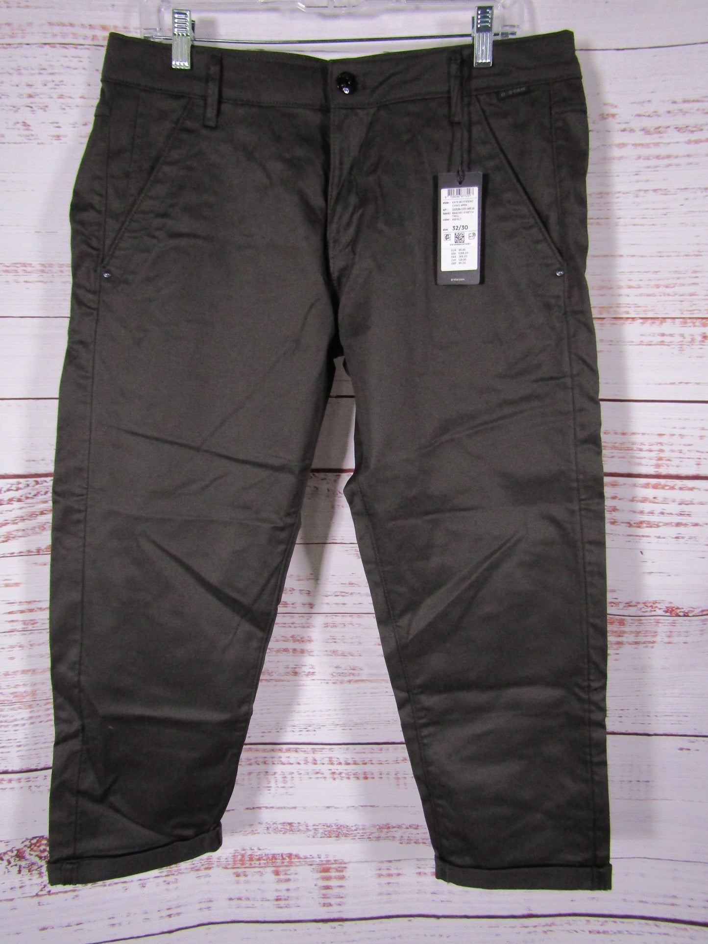 G-Star Kate Women's Gray Boyfriend Chino Pants Size 32
