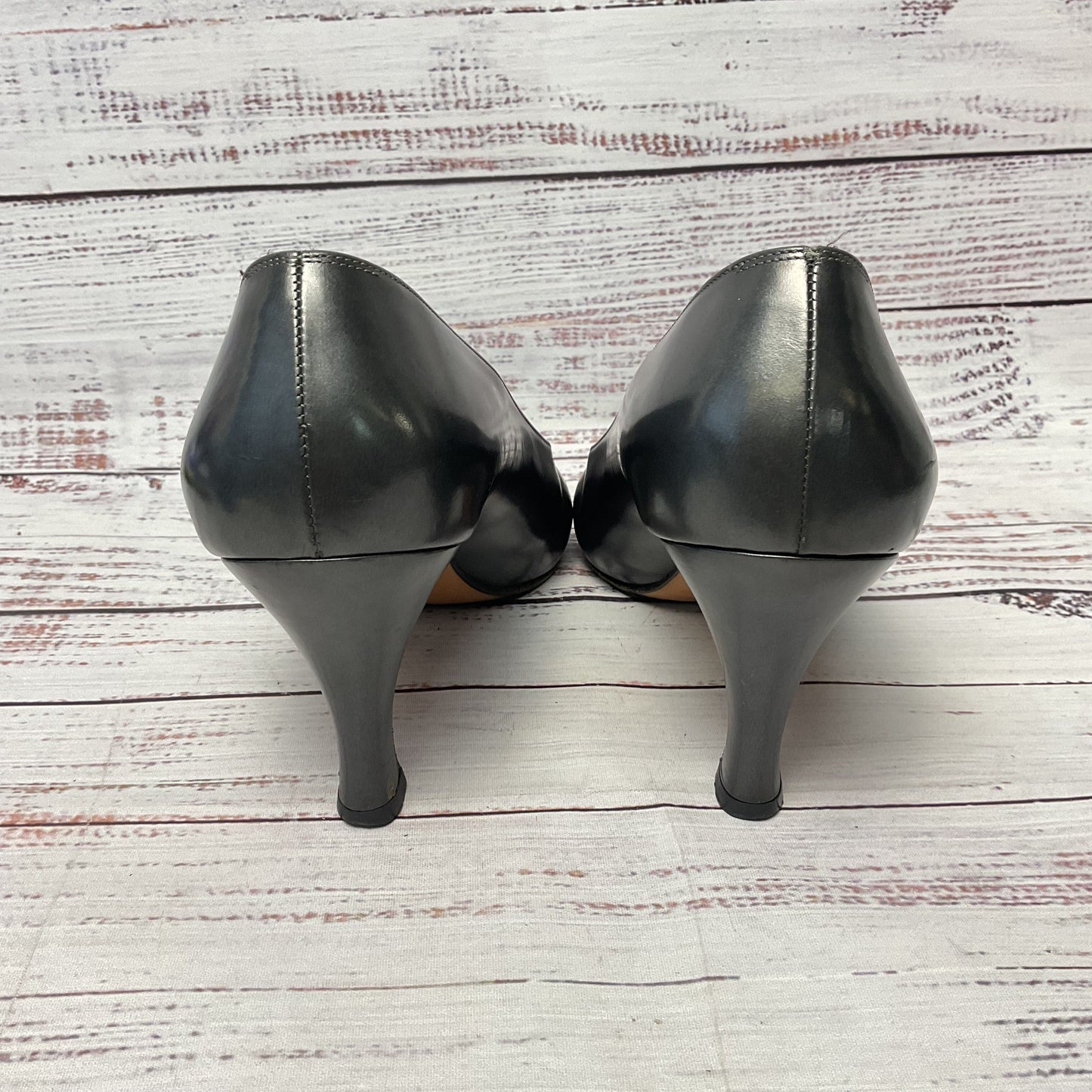 Salvatore Ferragamo Graphite Grey Black Stiletto Heel Women Size 7.5