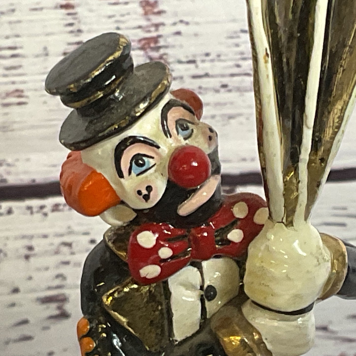 VTG. RON LEE 24k Gold Plated Clown with Balloons Sculpture 7"