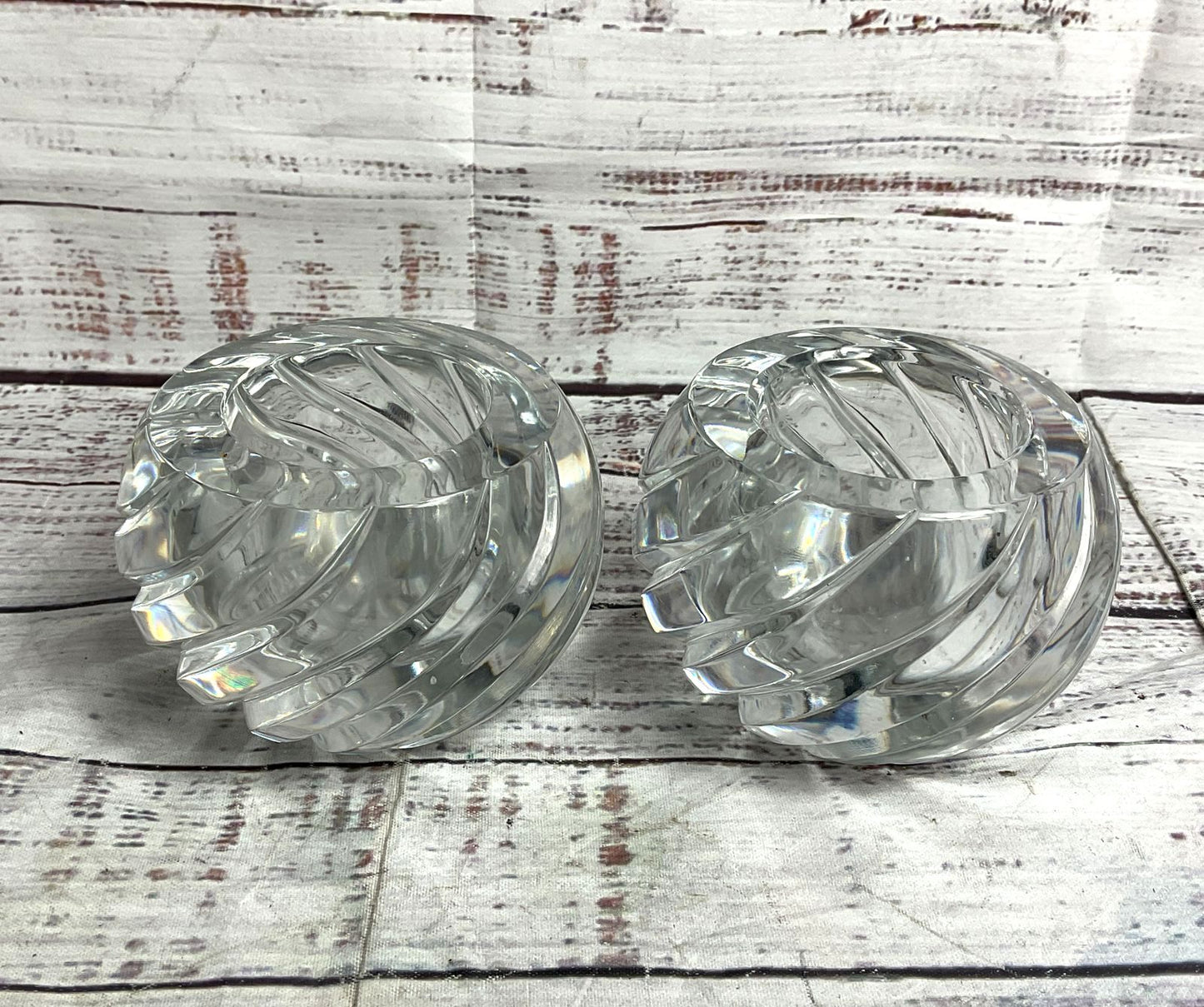 Gorham Vintage Crystal Votive Set of 2 Candle Holders Clear