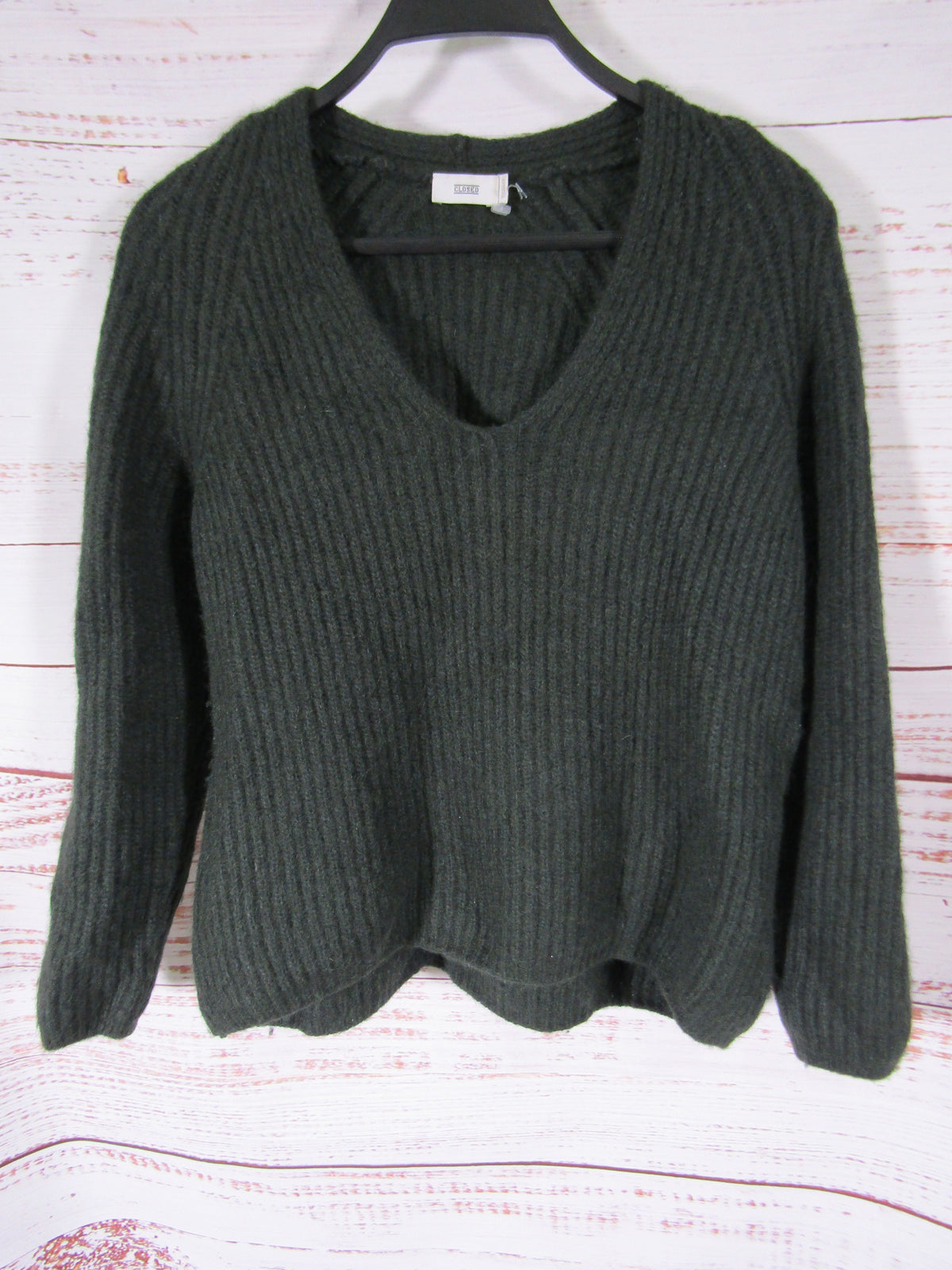Closed Women's Gray Alpaca Wool Blend Knit V-Neck Sweater Size XS