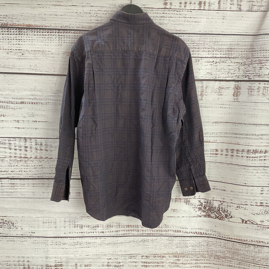 Brioni Cotton Dark Purple Long Sleeve Button Down Shirt - Size S