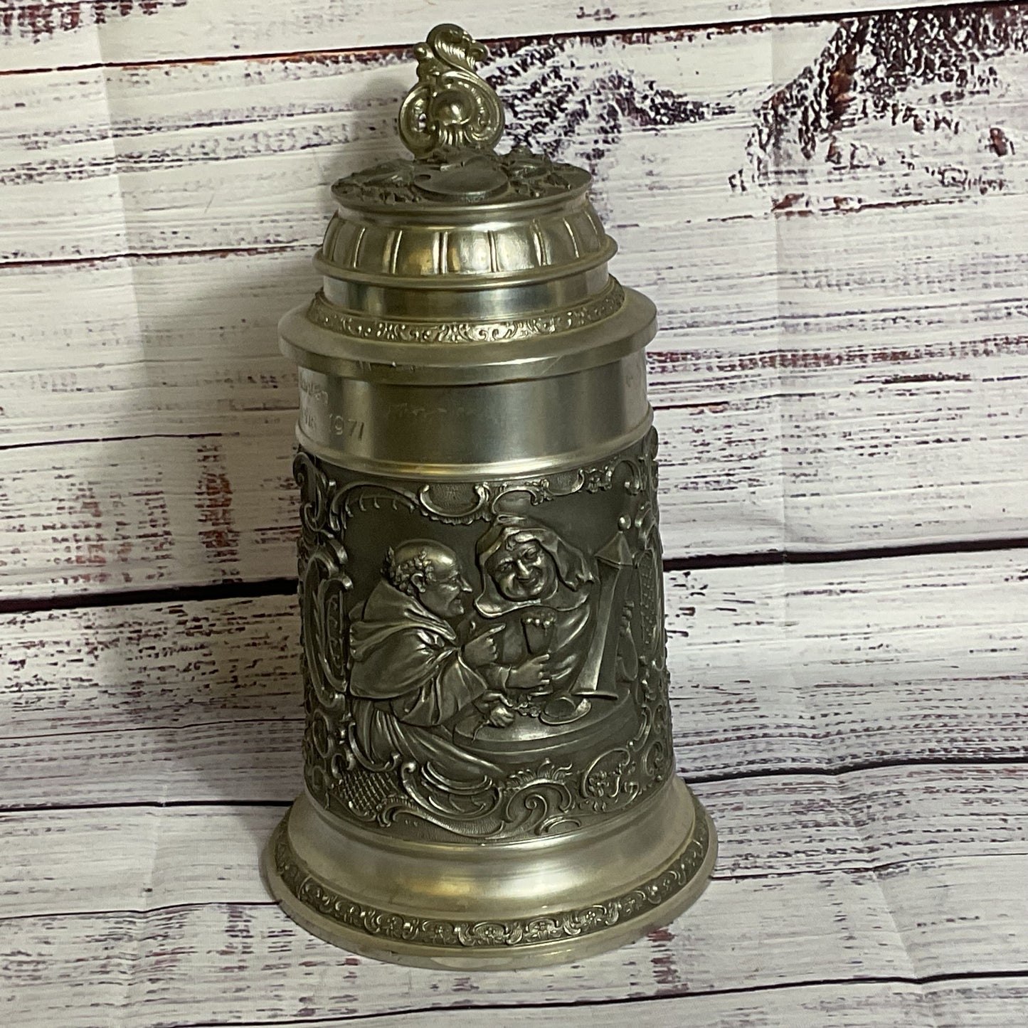 VTG. GEGOSSEN LT. Deutsches Zinn Mitglied D. Zinnung Landesinnung Pewter Stein
