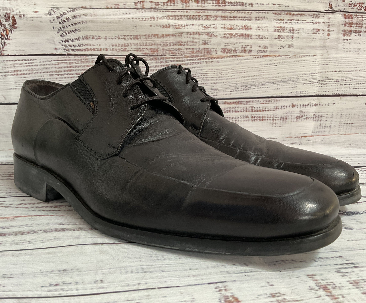 Bruno Magli Men's Black Leather Oxford Dress Shoes Size 8.5 Made in Italy