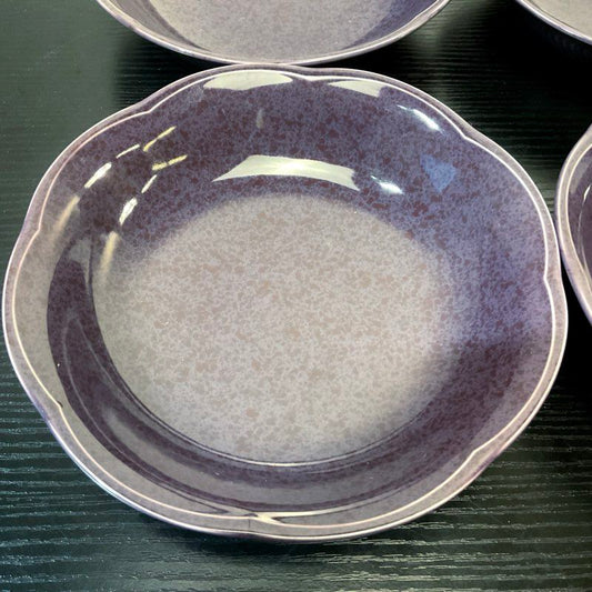 Mikasa Fashion Tones Ek 500 Carolina Blue Purple Scalloped Rim Bowls set of 4