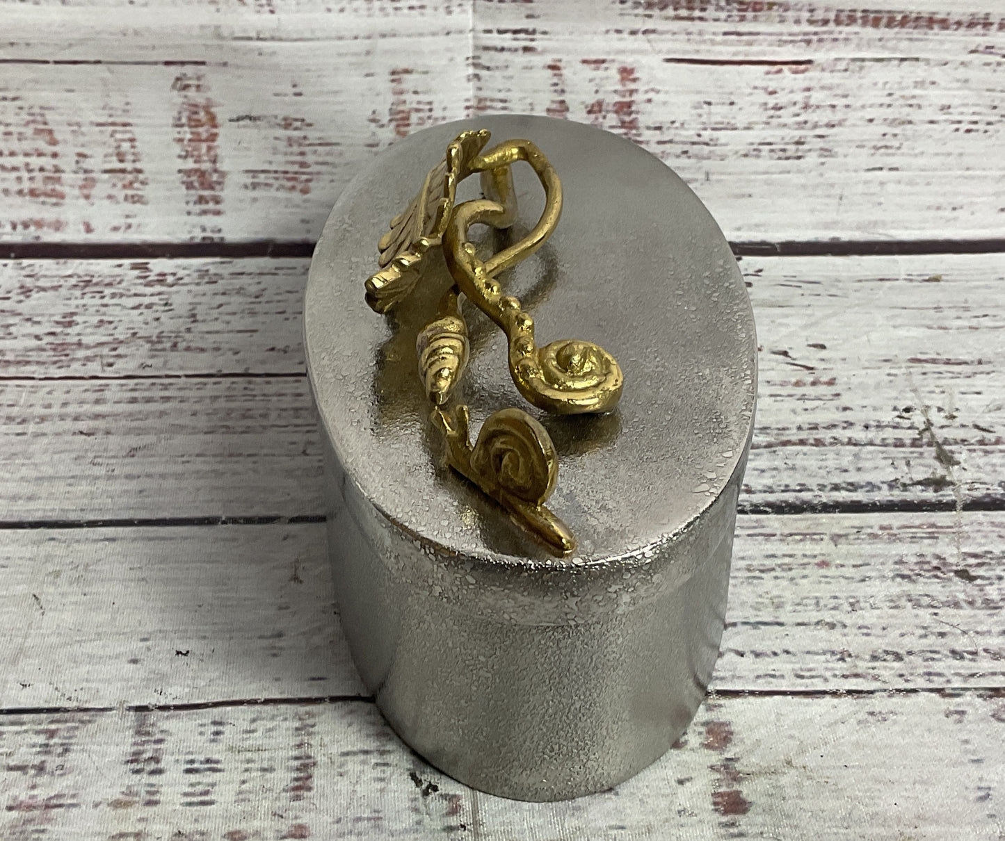 Michael Aram Enchanted Garden Oval Trinket Box Silver Tone