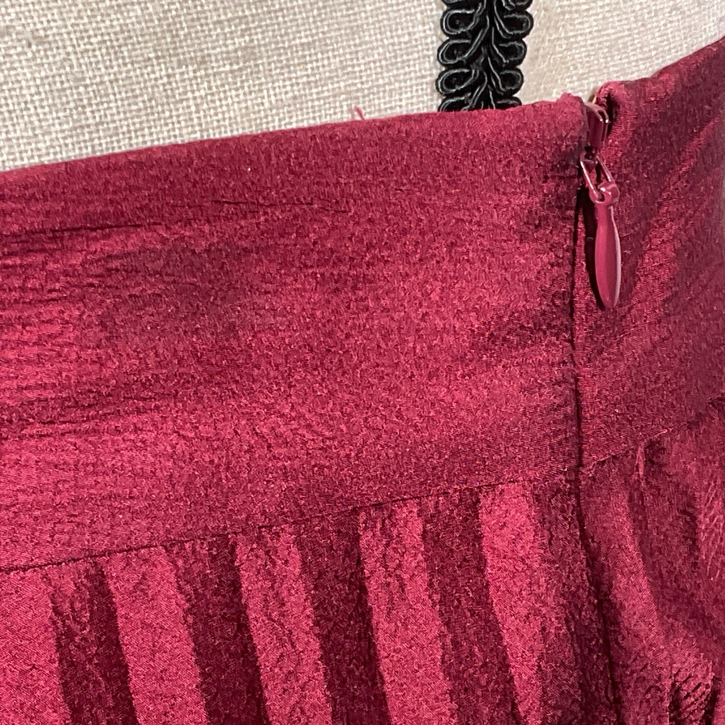 SEZANE Women's Burgundy Pleated Long Skirt- SZ 36