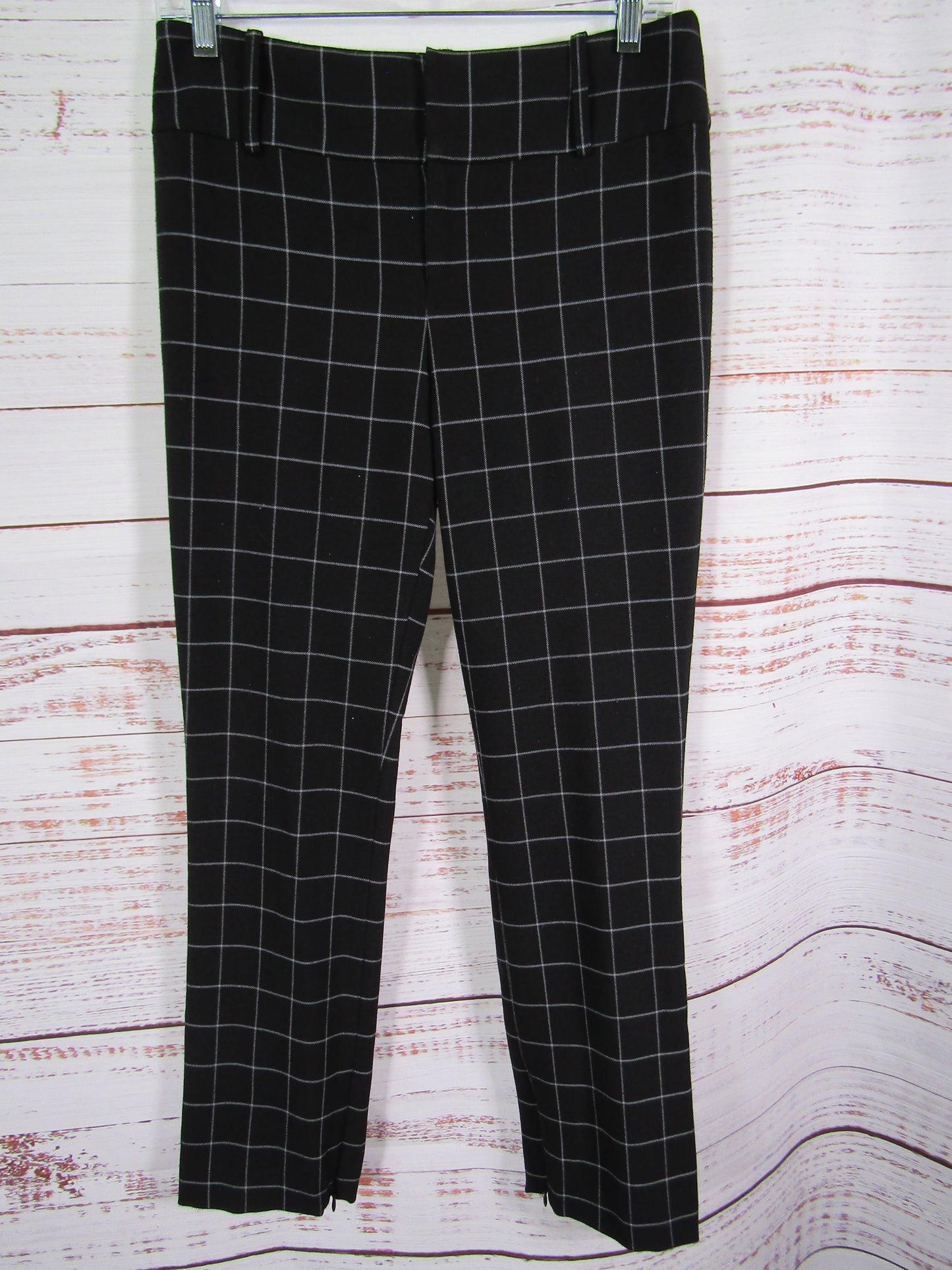 Alice + Olivia Dylan Women's Black Windowpane Plaid Pants Size 0