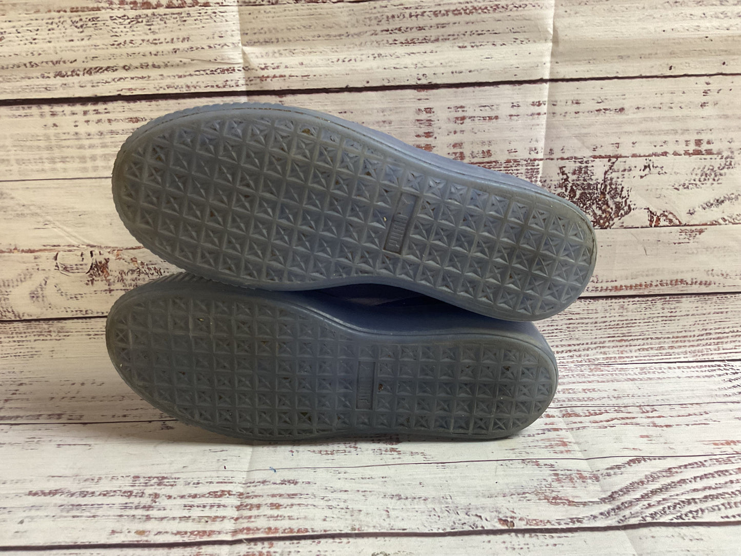 Puma Basket Heart Metallic Blue Sneaker Shoe Women's 8.5