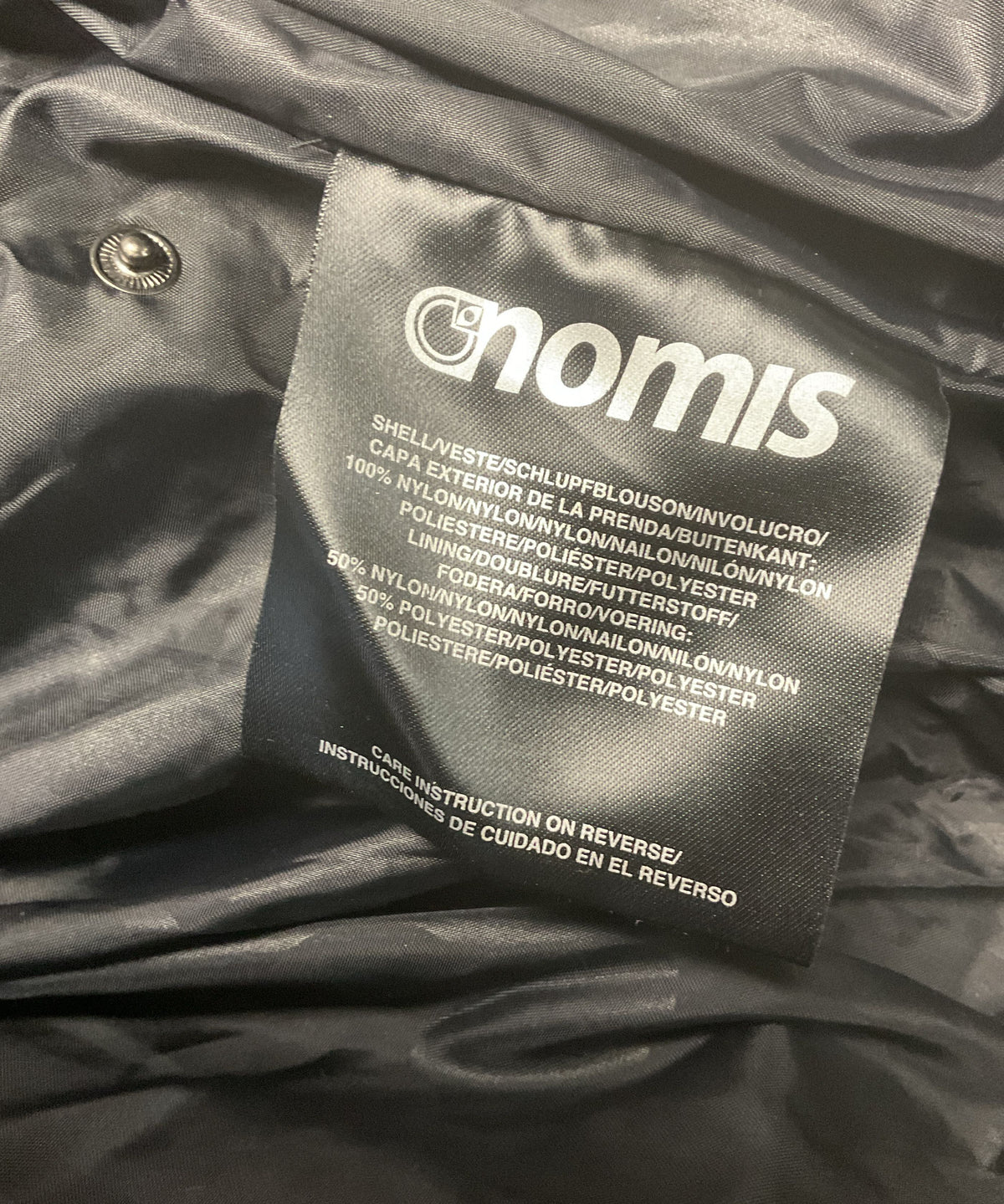 Nomis Black Yellow White Blue Stripes Ski Snow Jacket - Size L