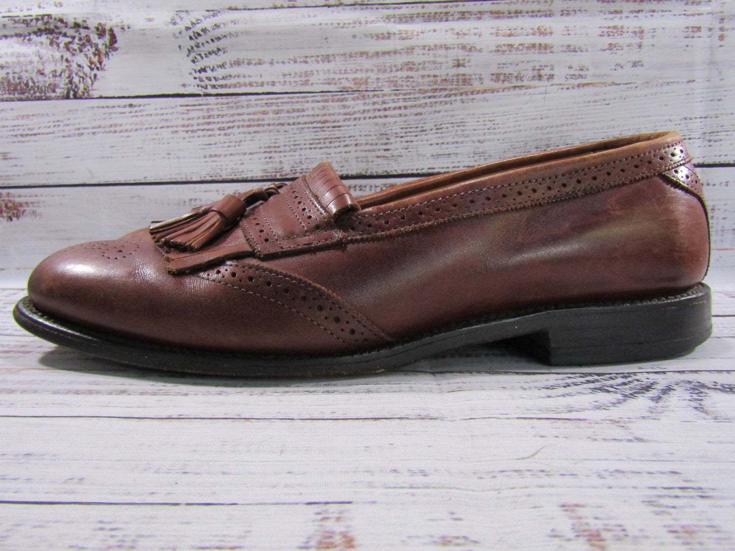 Allen Edmonds Bridgeton Men's Brown Leather Kiltie Tassel Loafers Size 8.5 E