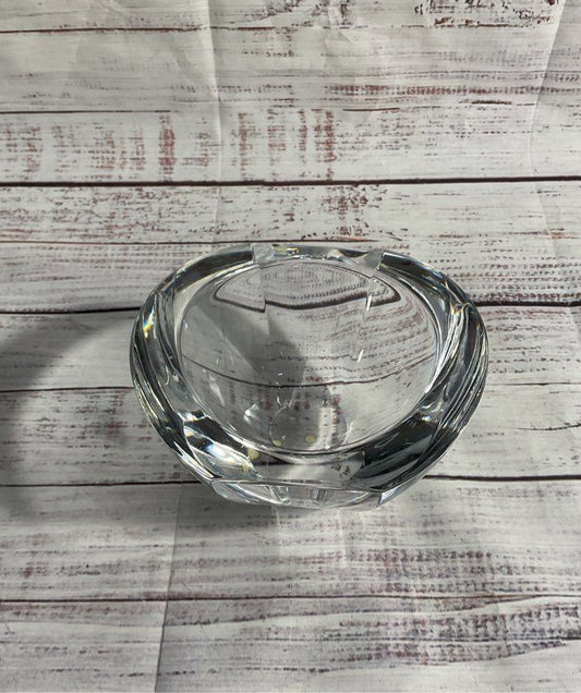 Orrefors Sweden Clear Glass Crystal Heavy Bowl Signed 3.25"x 5.25"