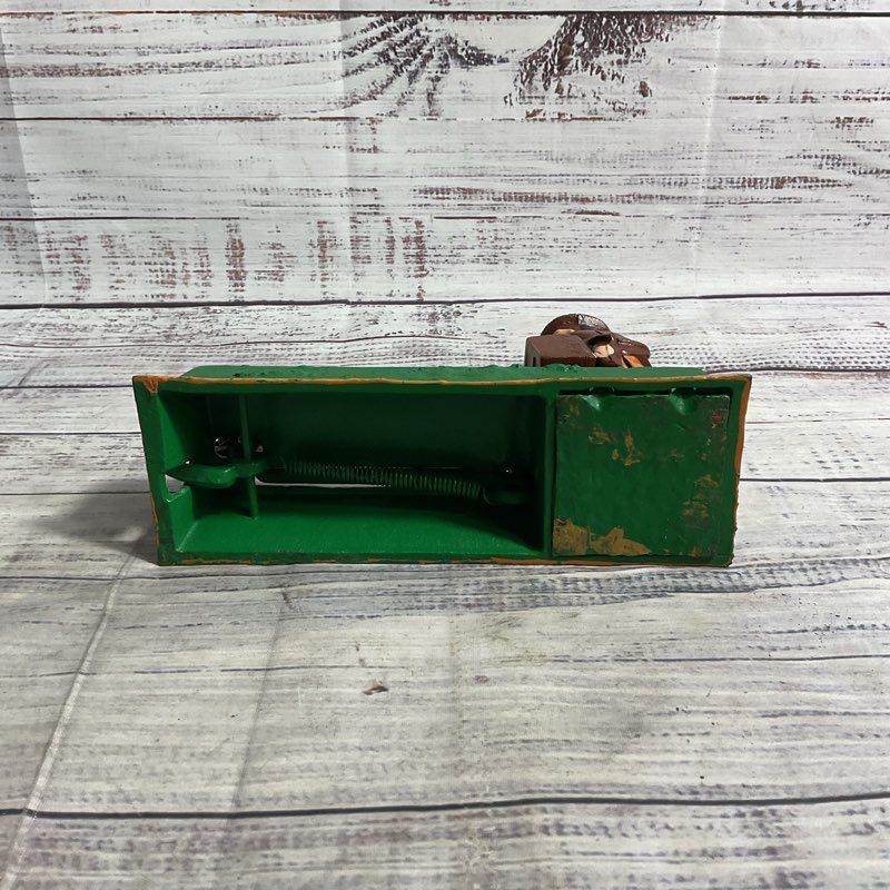 Vintage Cast Iron Monkey Bank Mechanical Coin Bank *WORKS*
