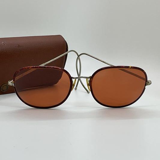 B.O.I.C London England Silver Tone Oval Sunglasses (FRAMES ONLY)