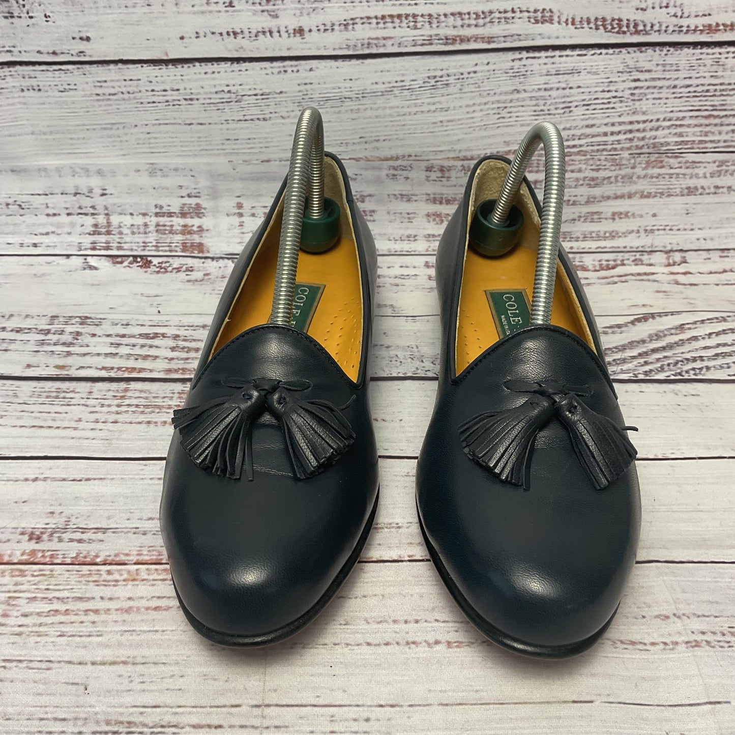 Cole Haan Navy Blue Leather Tassel Slip On Casual Shoe Women Size 6.5