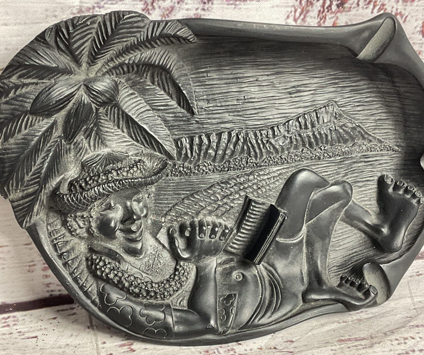 Coco Joe's On The Beach Vintage Tiki Lava Ashtray Black