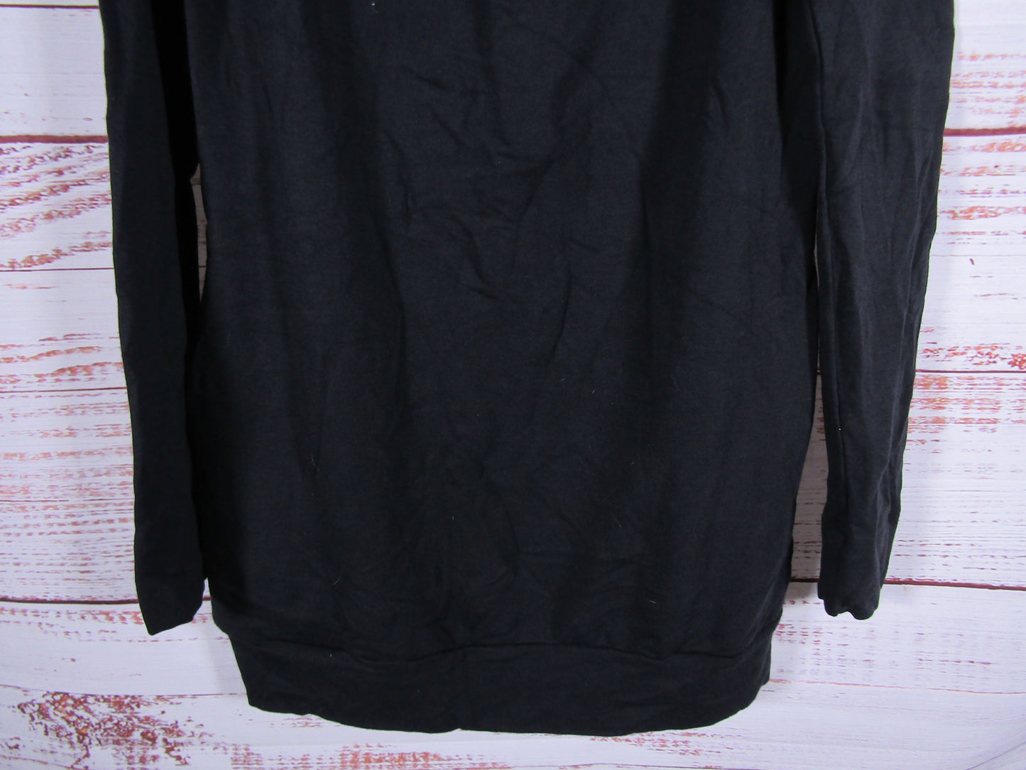 Eavolu Women's Black Cotton Blend Long Sleeve Mini Dress Size M / L