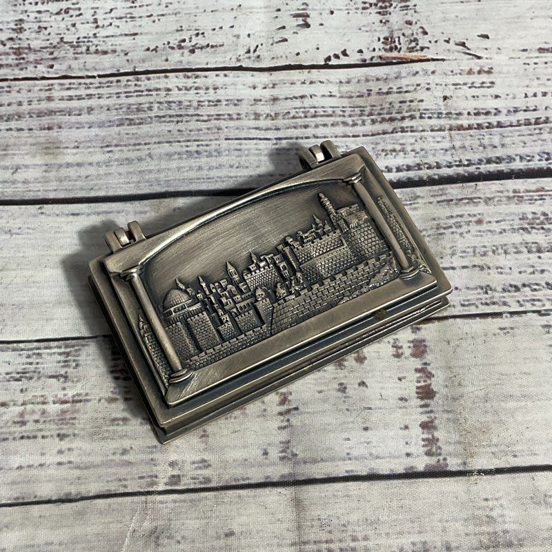 Danon Israel Jerusalem Relief Silver Plated 4" Business Card Case
