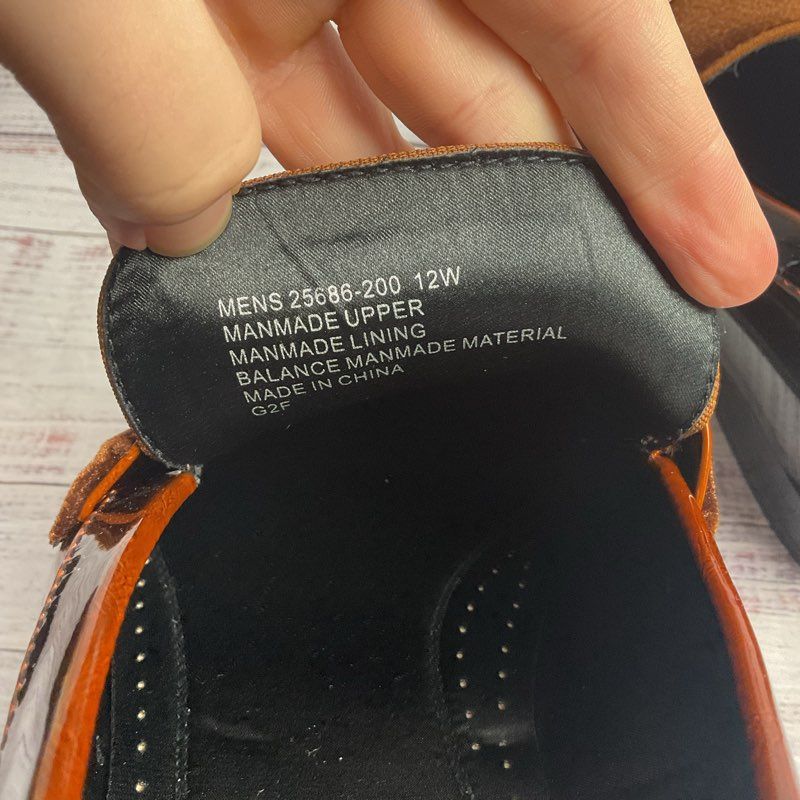 Stacy Adams Spratley Moc-Toe Brown Patent Leather Loafer Dress Shoe Men's sz 12
