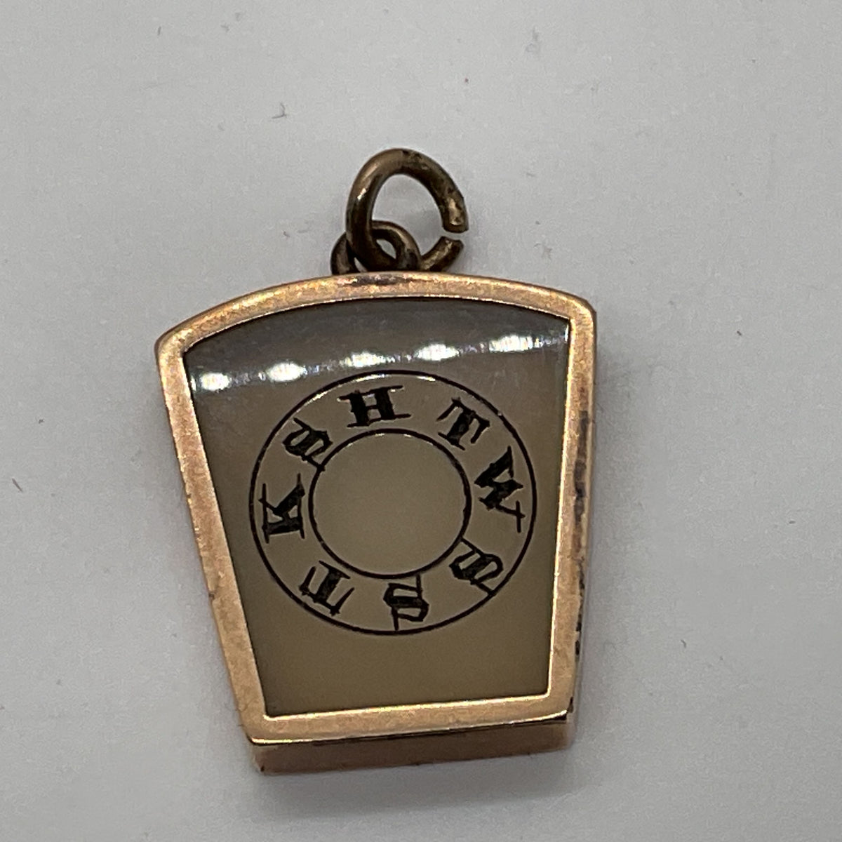 ANTIQUE 10K Yellow Gold White Chalcedony Royal Arch Masonic 1.25" Pendant- 4.86g
