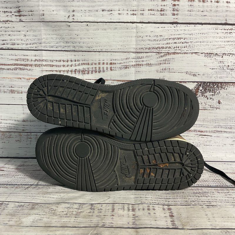 Nike Air Jordan 1 Mid SE Taxi Black/Yellow Sneakers Kids Shoes Size 5Y