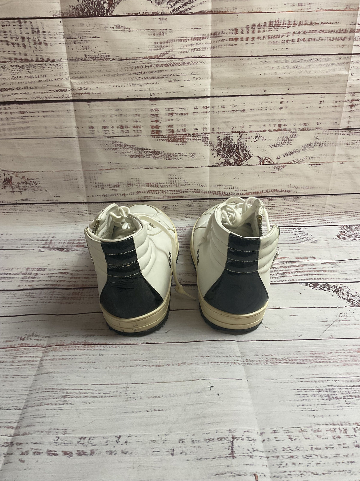 P448 Skate High Top White Zip Sneaker Athletic Shoe Women 39