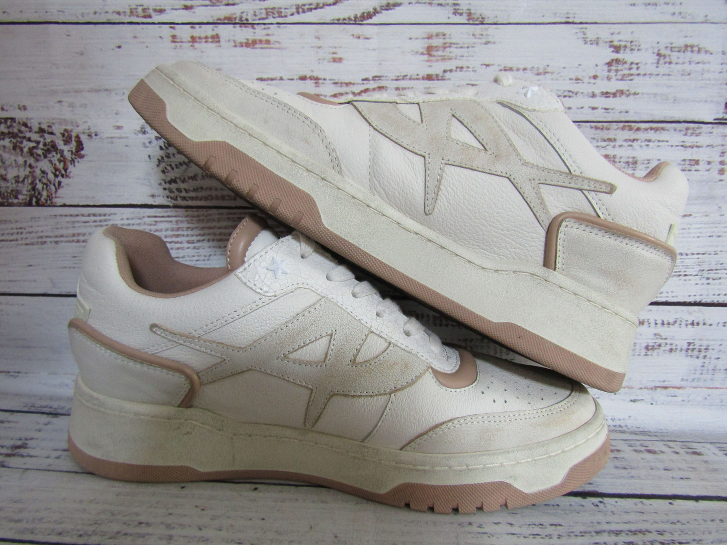 Ash Blake Women's Off White Leather Low Top Sneakers Size 9