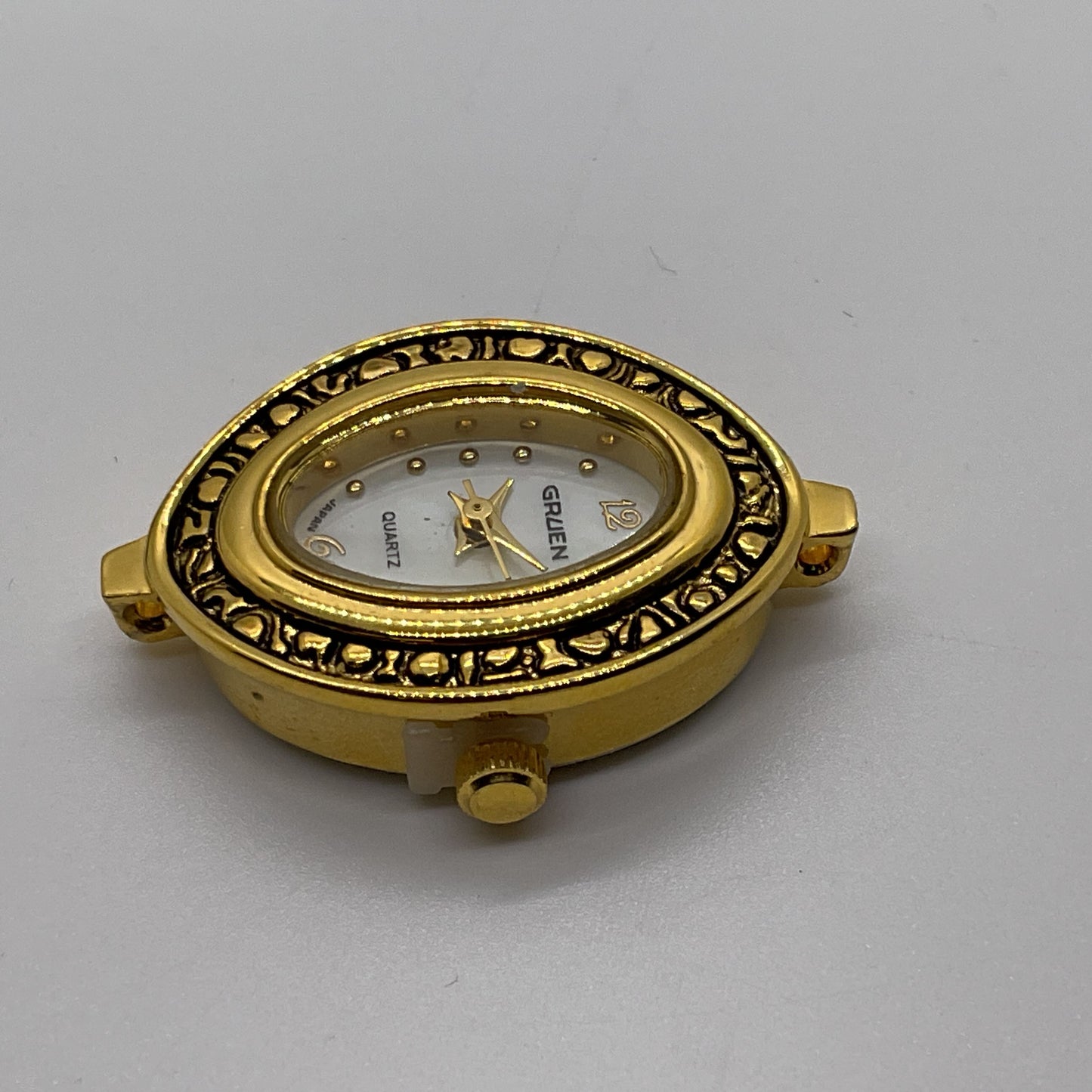 GRUEN 8780 Women's Gold Tone Mother of Pearl Face Marcasite Watch- NO BAND