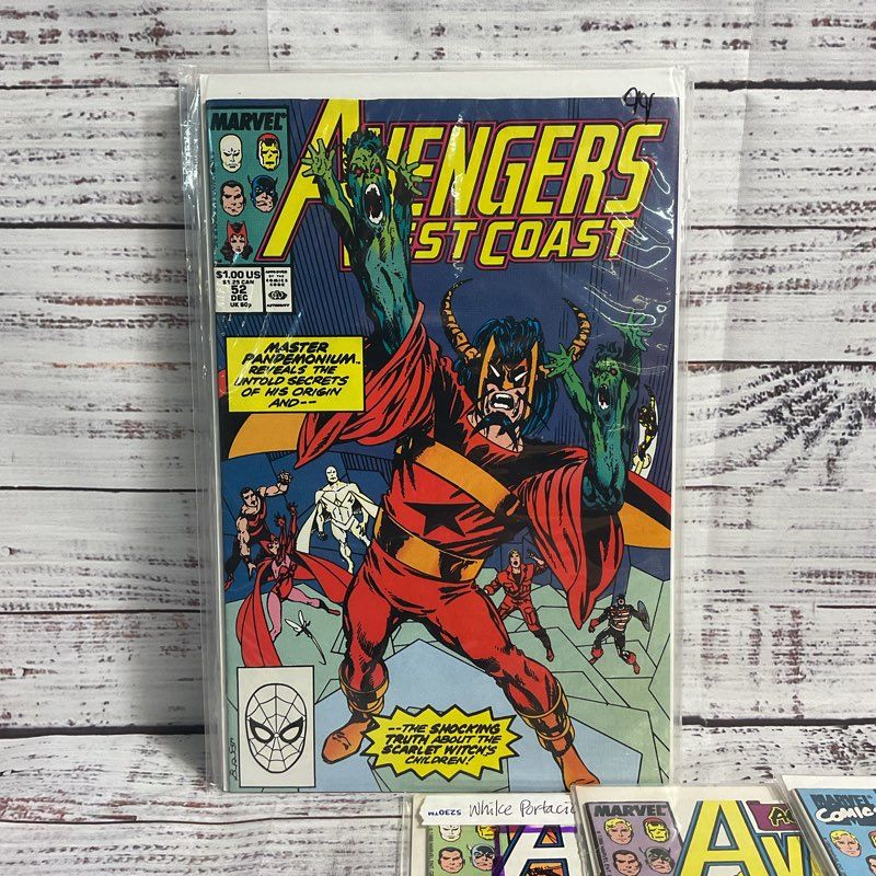 Lot Of 8 Vintage Avengers West Coast Ungraded 90s Superhero Comics