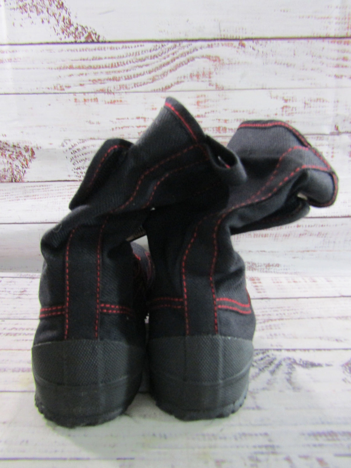 Rikio Power Ace Men's Black & Red Tabi Steel Toe Work Boots Size 6.5