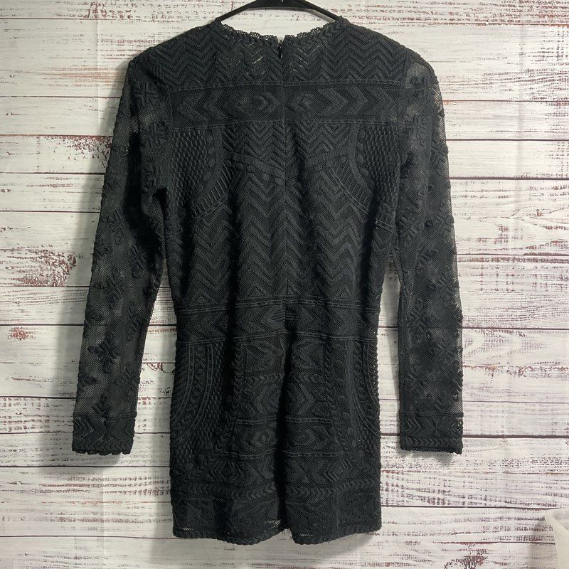 Isabel Marant X H&M Black Cotton Blend Lace L/S Back Zip Blouse - Size 6