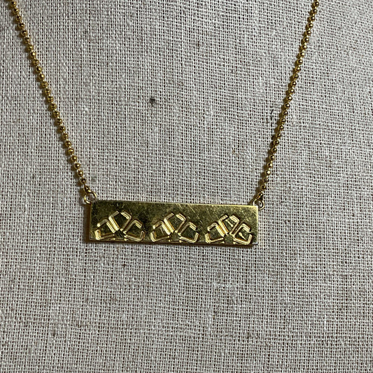TINA TURK Gold Tone Bar Pendant Chain Necklace- 19"