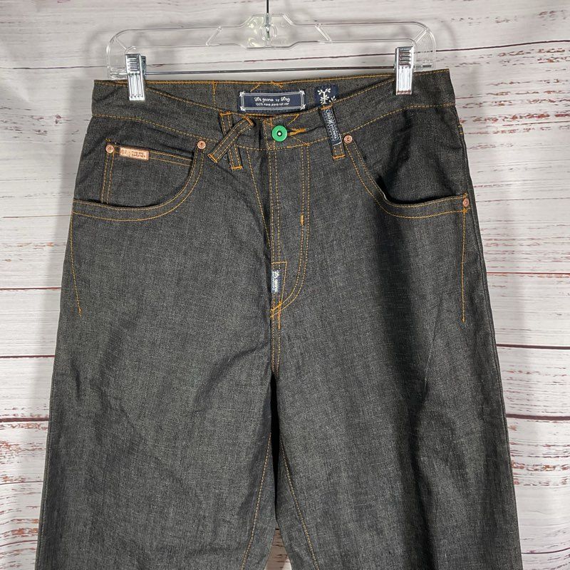 LRG Dark Gray Lion Embroidered Y2K Skater Jeans - Size 32/33